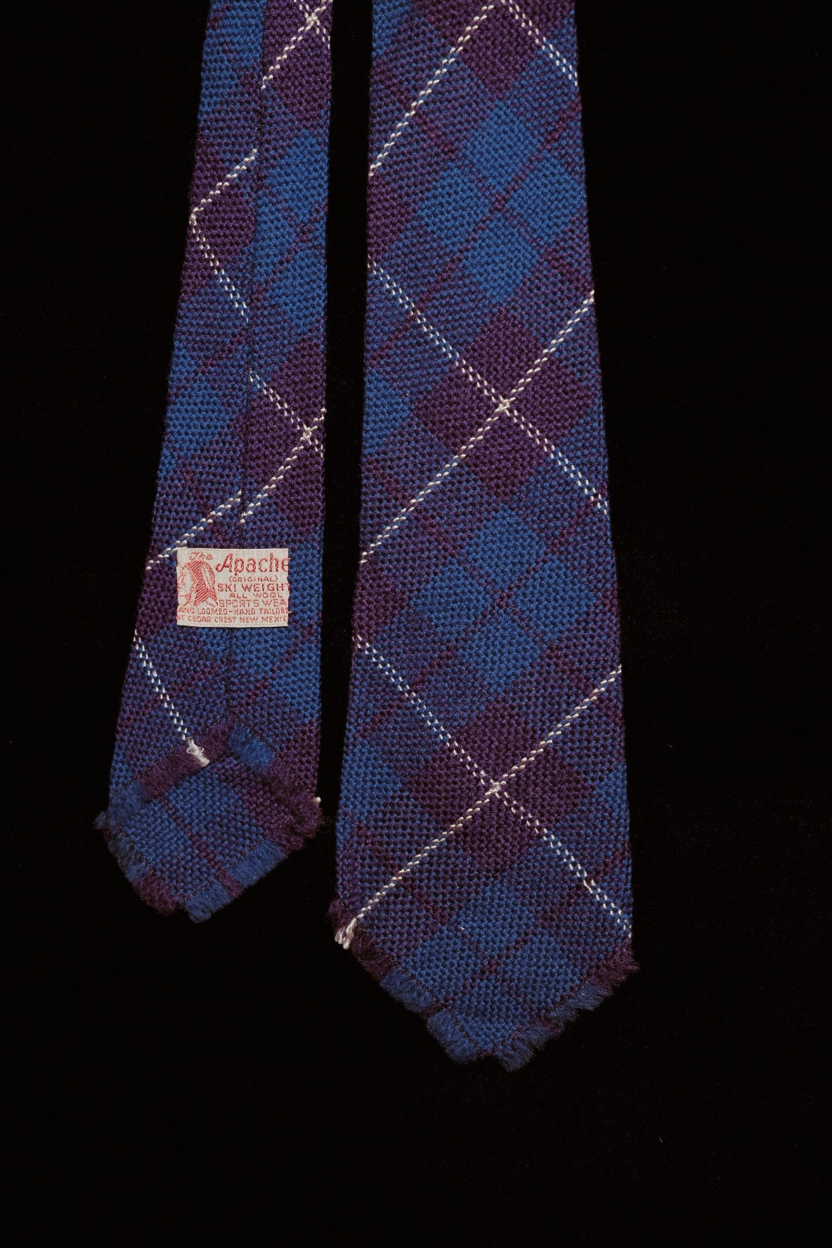 Blue & Purple Scottish Tartan Native American Tie By Apache Weavers