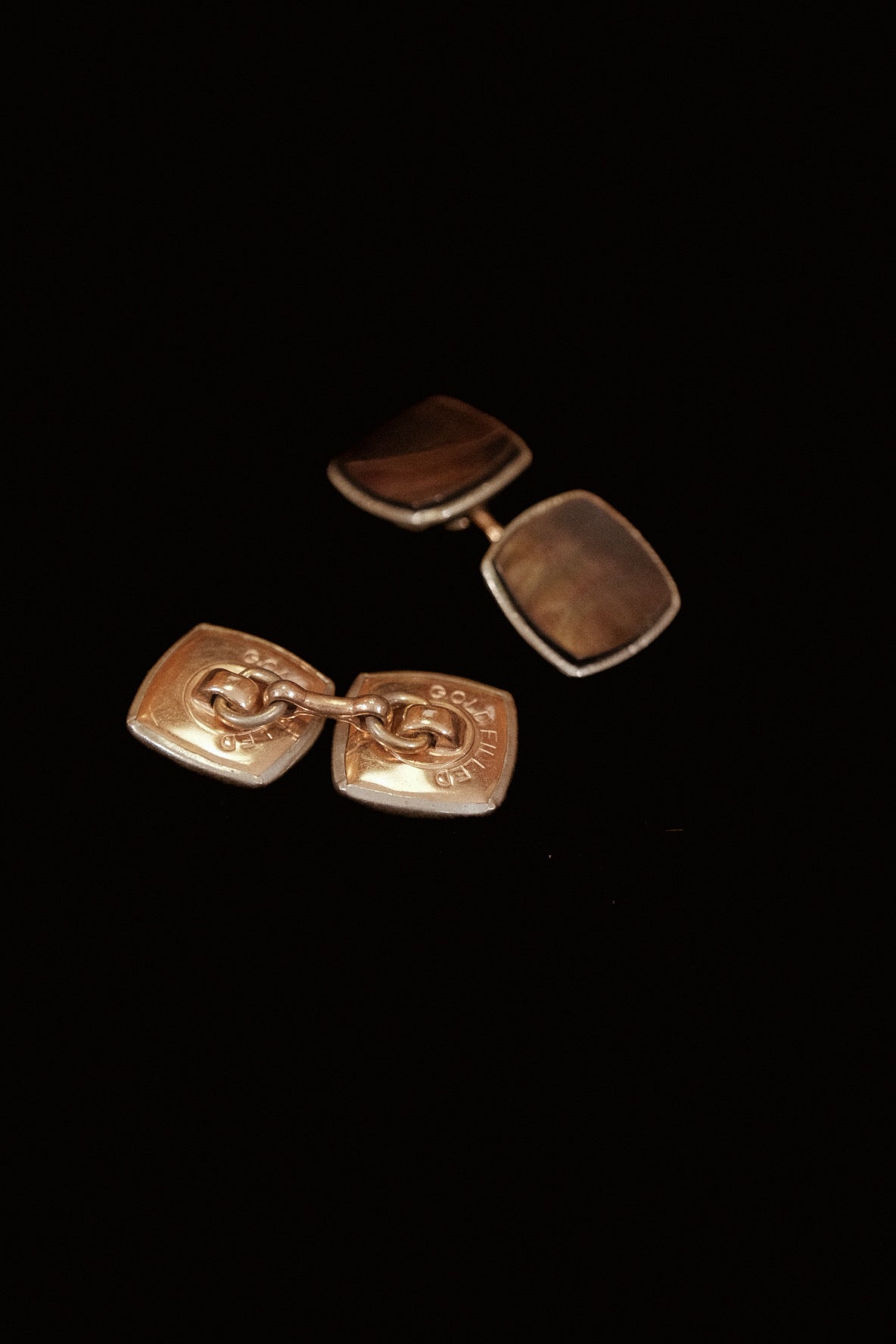 1920s Abalone Cufflinks With Gold Filled Backs