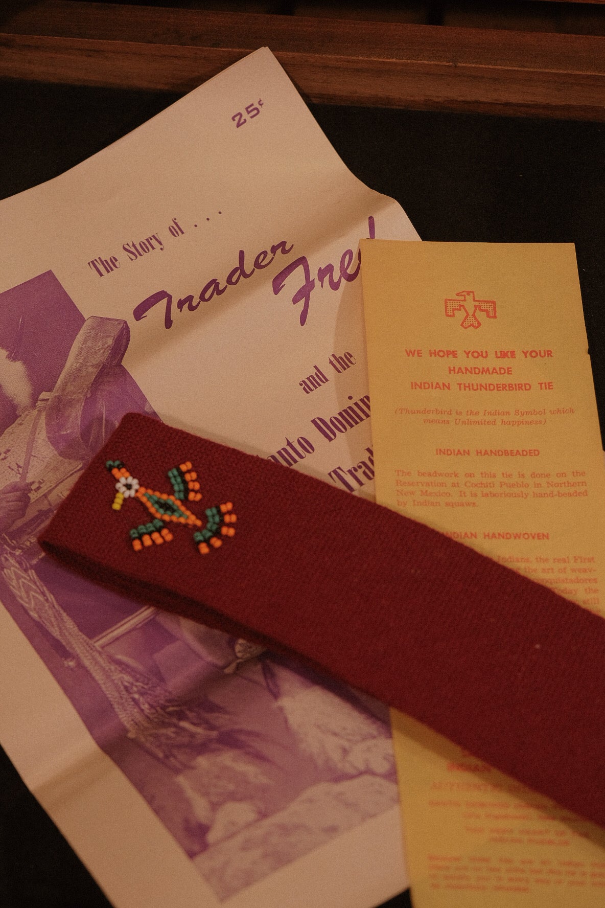 Rare Original 1930's Thunderbird Native American Tie In Red (Boxed)