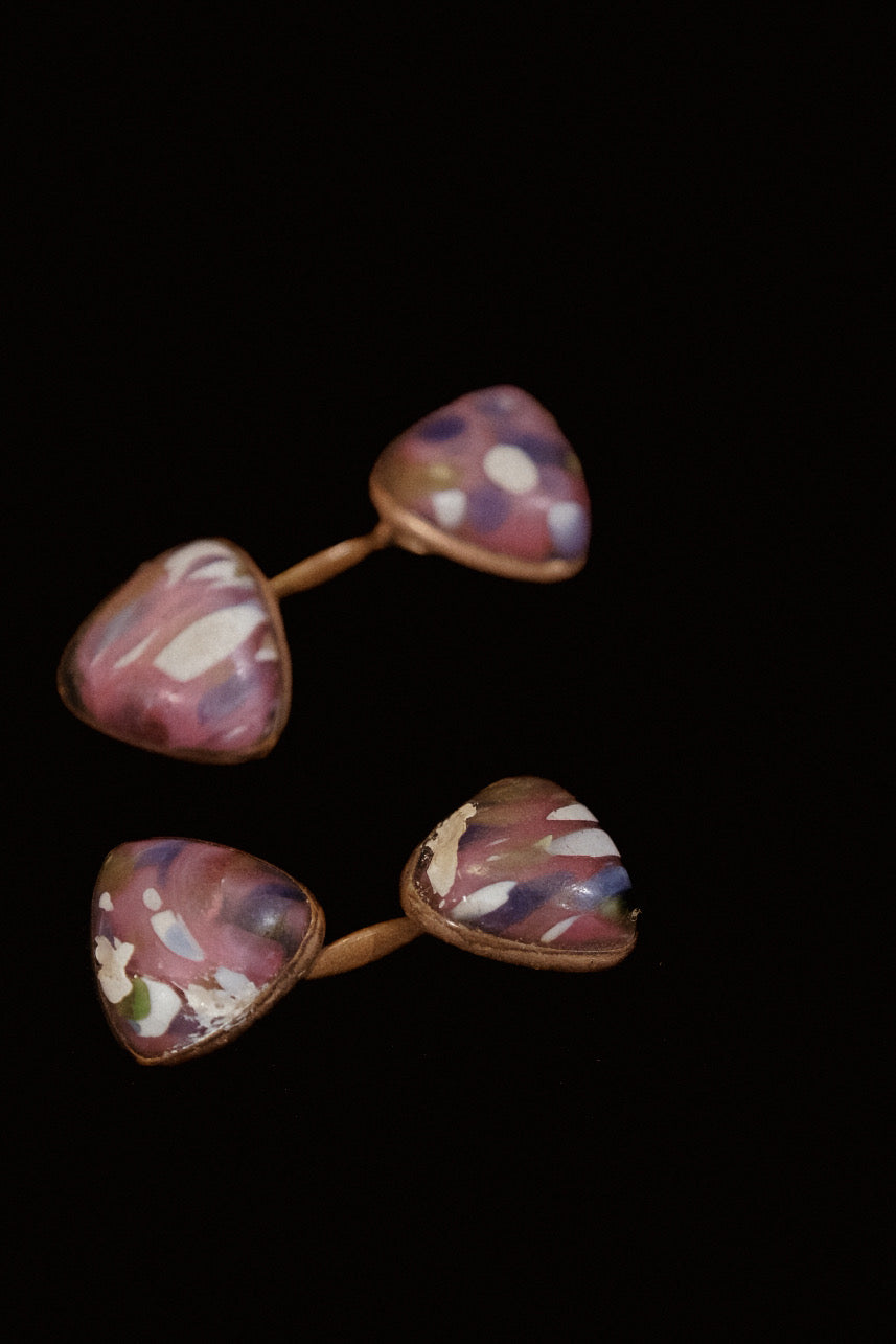 Edwardian 1890s Mookaite Stone Cufflinks