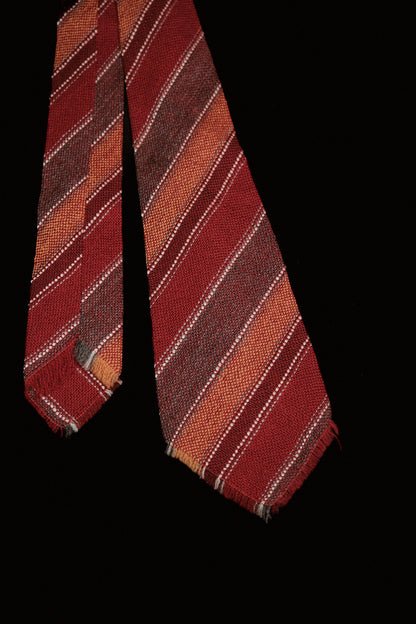 Red & Rust Striped Native American Tie By Webb Young