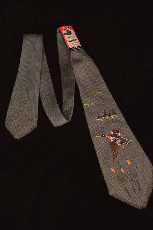 Authentic Hand Painted Mallard Native American Tie By Tewa Weavers