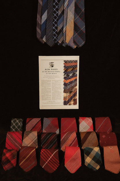 Red Block Striped Native American Tie By Webb Young