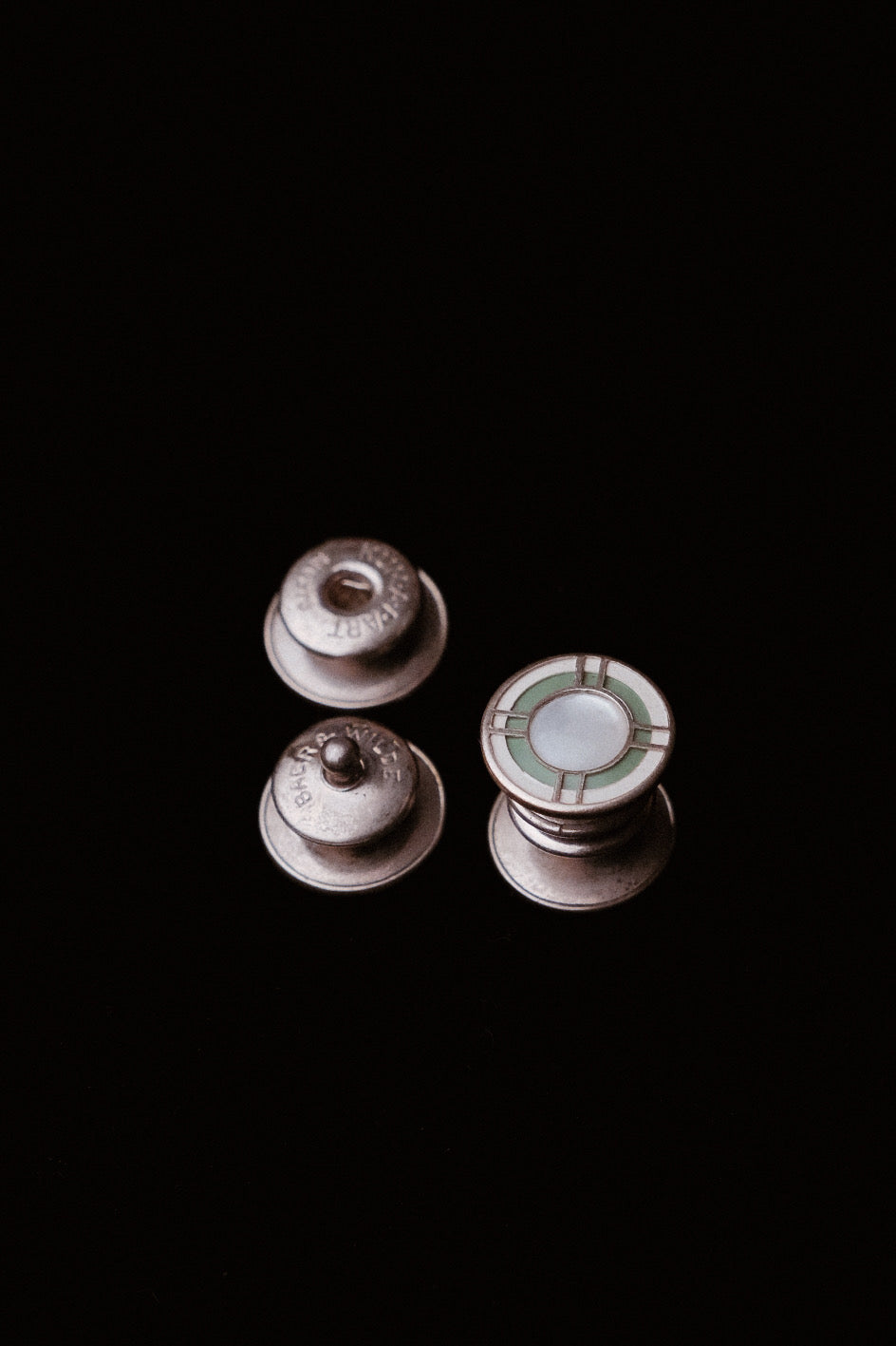 1920s Kumapart Snap Cufflinks On Original Card