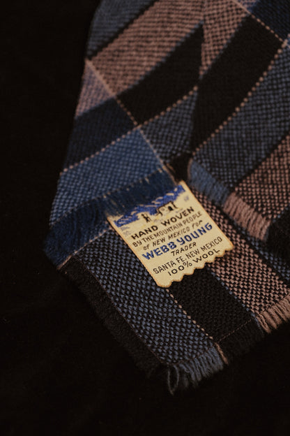 Navy, Black & White Striped Native American Tie By Webb Young