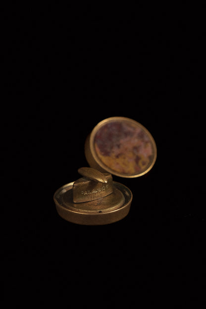 1880s Spin Back Cufflinks With Jasper Face "PAT.AUG.86"