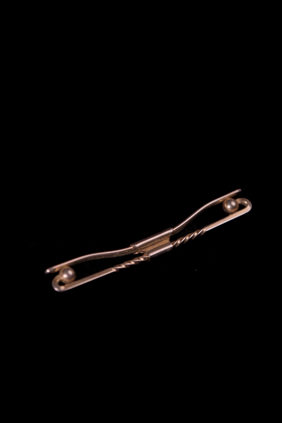 1920s Ball-Grip Twisted Collar Bar By Swank (Large)