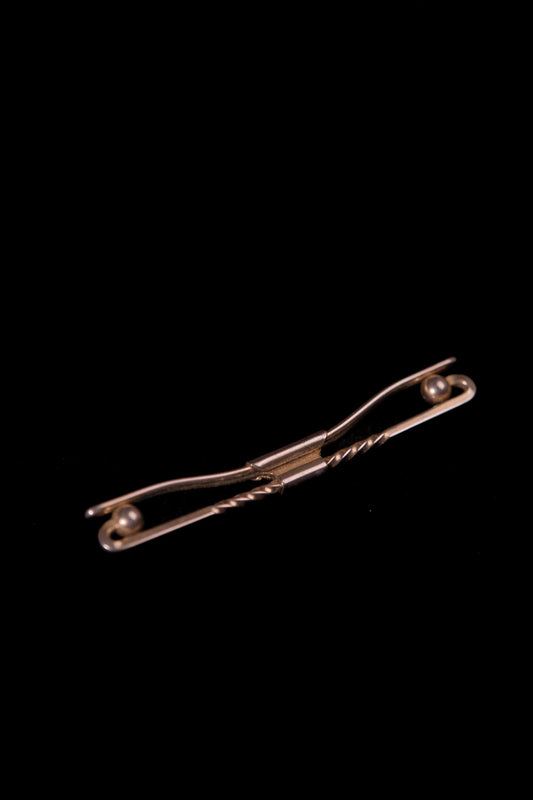 1920s Ball-Grip Twisted Collar Bar By Swank (Large)