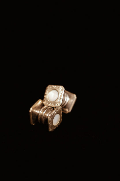 Authentic 1920s Snap Cufflinks With Mother Of Pearl Centre