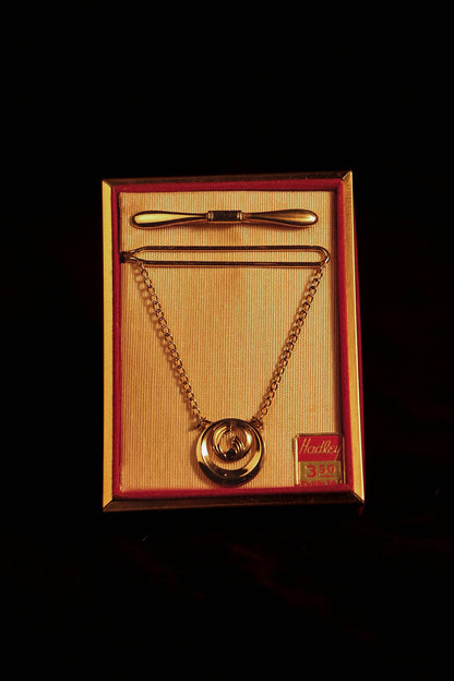 1930s Deadstock Collar & Tie Bar Set By Hadley In Original Gift Box No 5