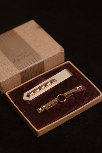 1930s Collar & Tie Bar Set By Jacques Kreisler USA In Original Gift Box No 8