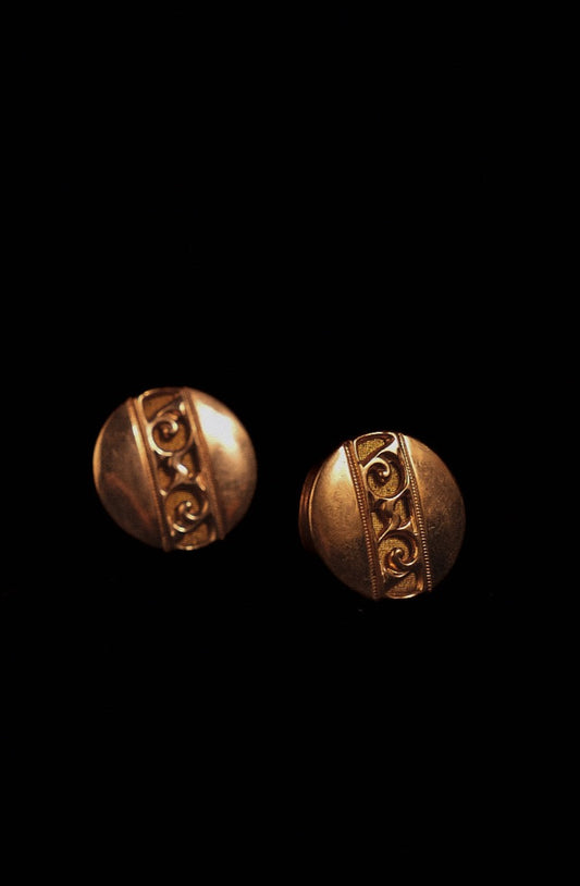 Edwardian Rolled Gold Cufflinks On Display Card