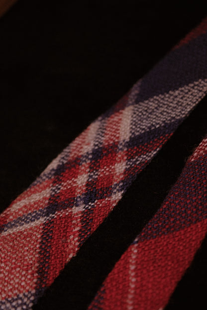 Red & Blue Tartan Native American Tie By McCrossen N.M Weavers