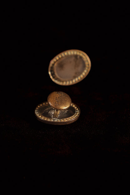 1880s Spin Back Cufflinks With Polished Stone Fronts